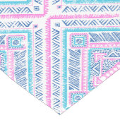 Tribale Girly Cute Pink Blue Aztec Korte Tafelloper (Hoek)