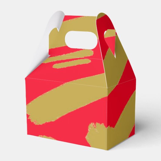 Tribale goud en rood bedankdoosjes (Voorkant Zijde)