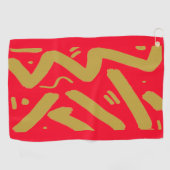 Tribale goud en rood golfhanddoek (Horizontaal)