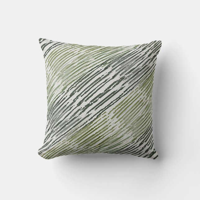 Tribale groene strepen abstract patroon  kussen (Voorkant)