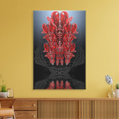 Tribale harten in canvas gewikkeld afdruk (Insitu (Woonkamer))