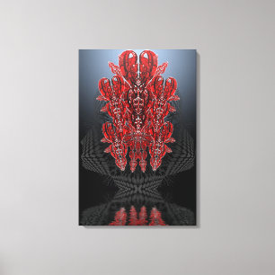 Tribale harten in canvas gewikkeld afdruk
