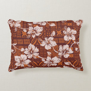 Tribale  Hawaiiaanse hibiscus bloemen behang Accent Kussen