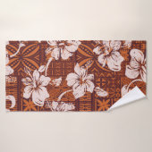 Tribale  Hawaiiaanse hibiscus bloemen behang Badhanddoek (Badhanddoek)