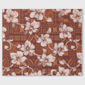 Tribale Hawaiiaanse hibiscus bloemen behang Cadeaupapier (Vlak)