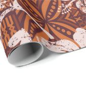 Tribale Hawaiiaanse hibiscus bloemen behang Cadeaupapier (Rol Hoek)