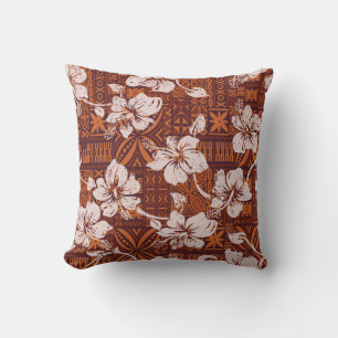 Tribale Hawaiiaanse hibiscus bloemen behang Kussen
