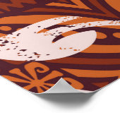 Tribale  Hawaiiaanse hibiscus bloemen behang Poster (Hoek)