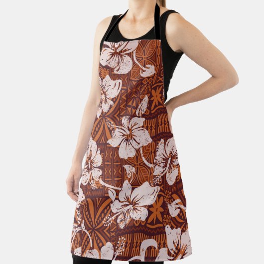 Tribale  Hawaiiaanse hibiscus bloemen behang Schort (Insitu)