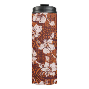 Tribale Hawaiiaanse hibiscus bloemen behang Thermosbeker