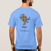 Tribale Hawaiiaanse Zee schildpad in regenboog T-shirt (Achterkant)