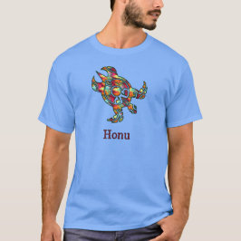 Tribale Hawaiiaanse Zee schildpad in regenboog T-shirt