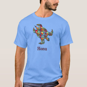 Tribale Hawaiiaanse Zee schildpad in regenboog T-shirt