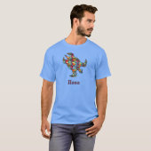 Tribale Hawaiiaanse Zee schildpad in regenboog T-shirt (Voorkant volledig)