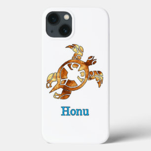 Tribale Hawaiiaanse Zee Turtle in Gold Case-Mate iPhone Case