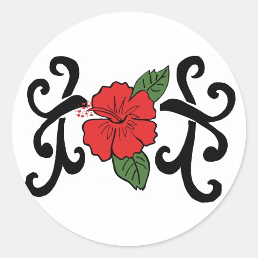 Tribale hibiscus stickers (Voorkant)