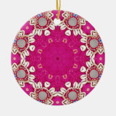 tribale hippie gypsy bohemian fuchsia magenta keramisch ornament (Voorkant)