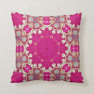 tribale hippie gypsy bohemian fuchsia magenta kussen