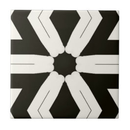 Tribale Home Floral Black & White Tegeltje