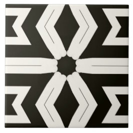 Tribale Home Floral Black & White Tegeltje