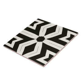 Tribale Home Floral Black & White Tegeltje