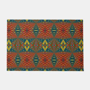 Tribale Huisdier Mat in Rood Blauw en Geel op Maat