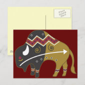 Tribale Indische Buffalo Briefkaart (Voorkant / Achterkant)