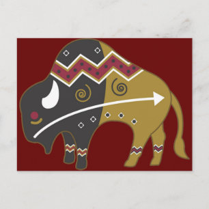 Tribale Indische Buffalo Briefkaart