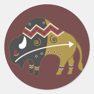 Tribale Indische Buffalo Ronde Sticker