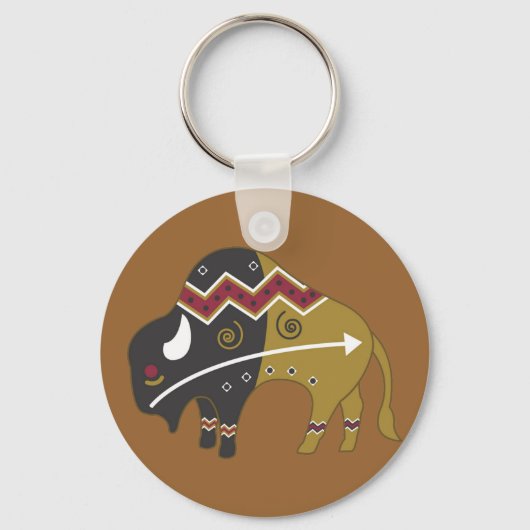 Tribale Indische Buffalo Sleutelhanger (Voorkant)