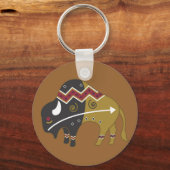 Tribale Indische Buffalo Sleutelhanger (Voorkant)