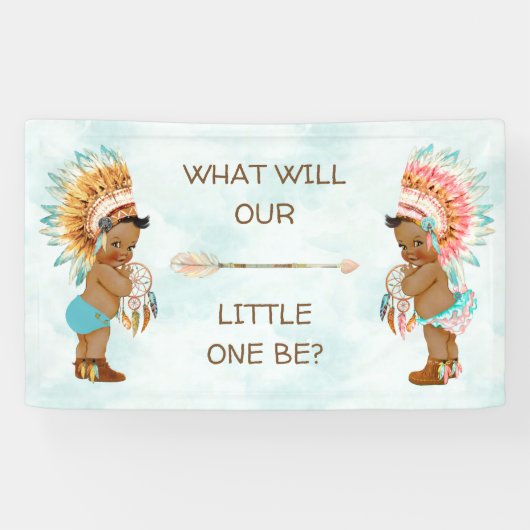 Tribale inheemse Amerikaanse etnische boho geslach Spandoek (Horizontaal)