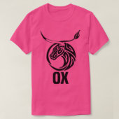 Tribale Jaar van het Ox Chinese Zodiac Black desig T-shirt (Design voorkant)
