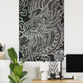  tribale Japanse draak Poster (Thuiskantoor)