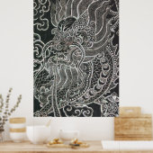  tribale Japanse draak Poster (Keuken)
