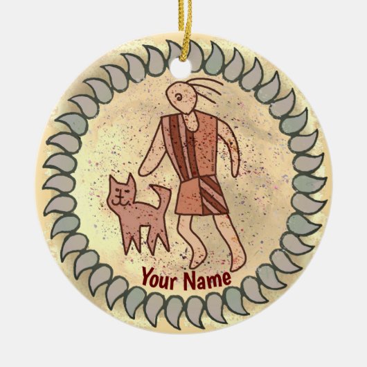 Tribale Kat Persoon ornament (Voorkant)