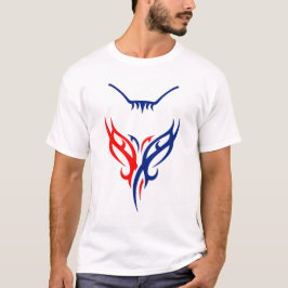 Tribale katontwerp - Rood en blauw abstract T-shir T-shirt