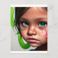 Tribale Kids | Kleine Futuristische Meisje Groene