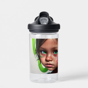 Tribale Kids   Kleine Futuristische Meisje Groene  Waterfles