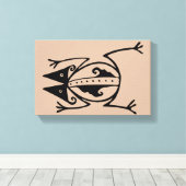 Tribale kikker uit de oudheid van de aztec canvas afdruk (Insitu (Houten vloer))