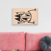 Tribale kikker uit de oudheid van de aztec canvas afdruk (Insitu (Woonkamer))