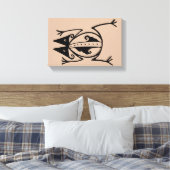 Tribale kikker uit de oudheid van de aztec canvas afdruk (Insitu (Slaapkamer))