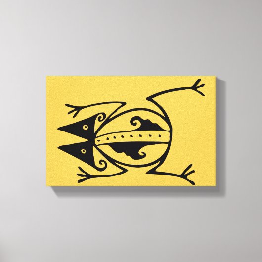 Tribale kikker uit de oudheid van de aztec canvas afdruk (Voorkant)