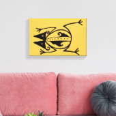 Tribale kikker uit de oudheid van de aztec canvas afdruk (Insitu (Woonkamer))