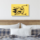 Tribale kikker uit de oudheid van de aztec canvas afdruk (Insitu (Slaapkamer))