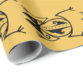 Tribale kikker uit de oudheid van dierproeven cadeaupapier (Rol Hoek)