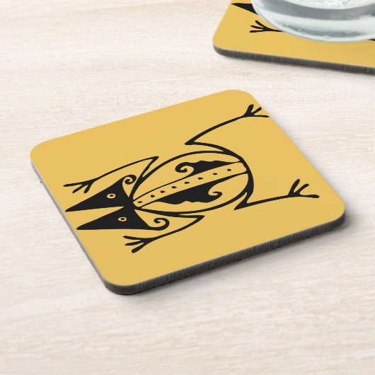 Tribale kikker uit de oudheid van dierproeven drankjes onderzetter (Linkerzijde)