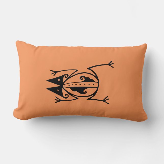 Tribale kikker uit de oudheid van dierproeven kussen (Voorkant)