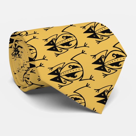 Tribale kikker uit de oudheid van dierproeven stropdas (Opgerold)