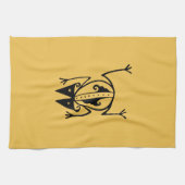 Tribale kikker uit de oudheid van dierproeven theedoek (Horizontaal)